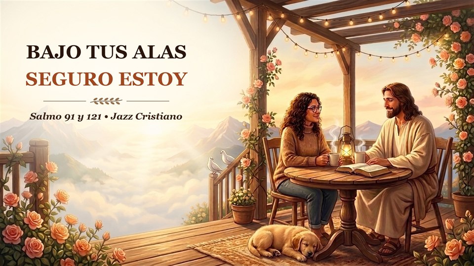 Bajo Mis Alas Estás Seguro 🌿 Jazz Cristiano Relajante y Salmo 91 Cantado para el Hogar